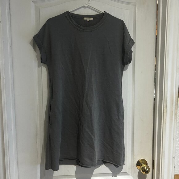 Z SUPPLY Charcoal Grey Rolled-Sleeve T-Shirt Dress – Size S - Picture 1 of 3